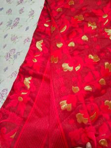 Red Floral Saree
