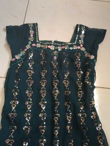 Elegant Teal Kurta with Sharara Pants