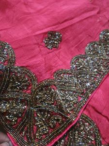 Beautiful Pink Saree with blouse piece