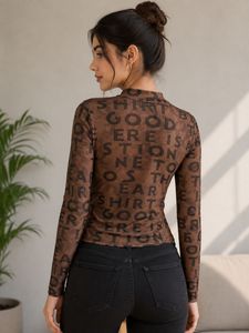Brown Sassafras Sheer Top