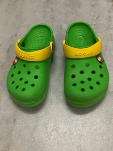 Green Crocs with Yellow Straps