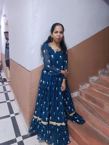 Elegant Teal Anarkali Dress