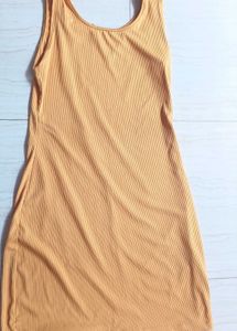 Mustard Yellow Sleeveless Sheath Dress