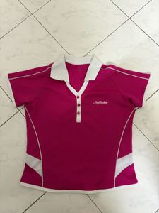 Authentic Japanese Pink Crop Jersey Style Top