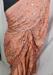 crepe aari hand work saree very beautiful 😍