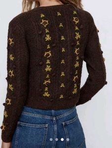 Zara Floral Embroidered Cardigan