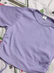 SSS STREET STYLE STORE LAVENDER RIBBED TOP WOMEN