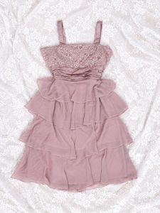 vintage pink lace tiered dress 💗