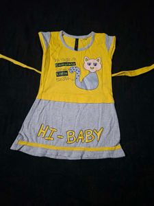 Cute Cat Print Baby Dress