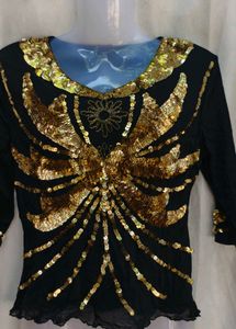 181212. Sequin Embellished Party Top