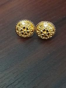 Gold Plated Round Earrings