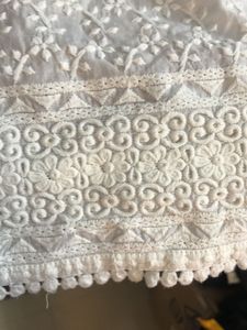 White Embroidery Kurthi Never Used