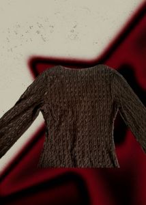 New Me Brown Butterfly Tie-Front Top
