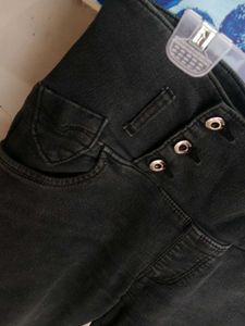 High Waisted Black Denim Jeans