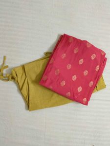 Pink Kurta Set with Golden Motifs