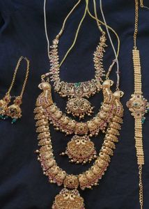 Elegant Gold Plated Temple jewellery set