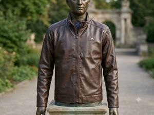 Men's Brown Faux Leather Jacket