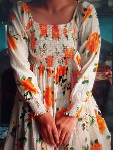 Floral Print Smocked Dress