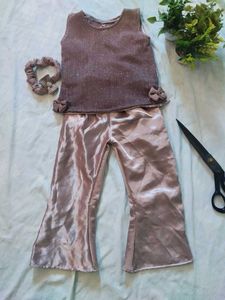 Sparkly Top &amp; Satin Pants Set