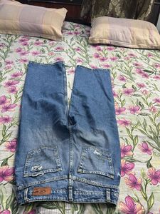 Trendy Ripped Wide-Leg Jeans