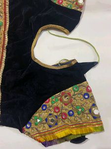 Embroidered Velvet Blouse