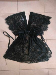 Black Lace Swim Cover-Up 🖤🪨🦨⚽🎱🎩🪄