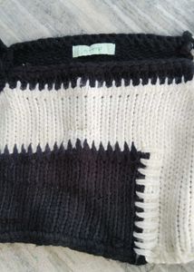Black &amp; White Knit Sweater cruella inspired