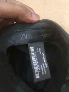 Zara Black Baseball Cap "No Meetings On Mo