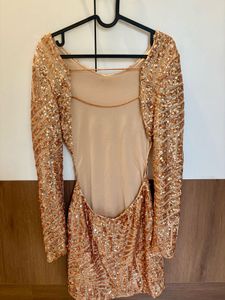 Sparkling Rose Gold Sequin Dress