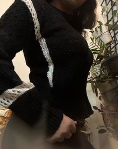 Black Sweater with White detailing
