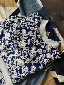 Elegant Navy Embroidered Lehenga Skirt