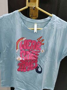 Light Blue Graphic Print T-Shirt