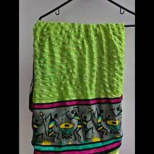 Crepe Saree &amp; Designer Blouse