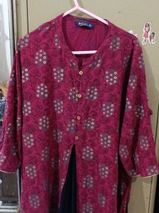 Maroon Printed Kurti