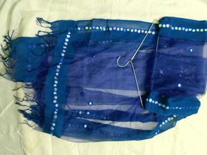 Royal Blue Mirror Work Tissue Dupptta 💙