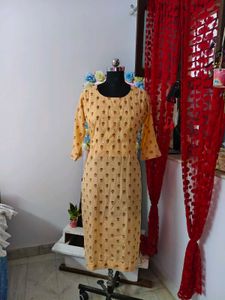 Peach Printed Kurta
