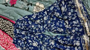 Blue Pure Cotton Dupatta Set