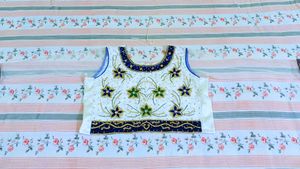 White &amp; Blue Lehenga Choli