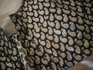 Elegant Black &amp; Gold Paisley Saree blouse