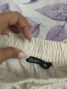 White Lace Trimmed Palazzos