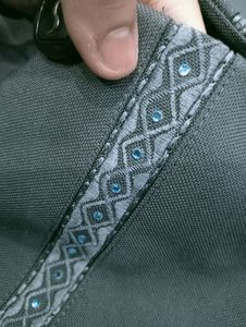 Trendy grey colour coat blazer Only