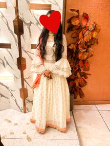 Ethnic Floor Length White Gown