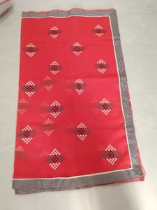 Elegant Coral Embroidered Saree