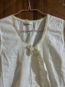 White cottage core shirt