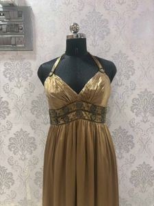 Elegant Halter Neck Ethnic Gown