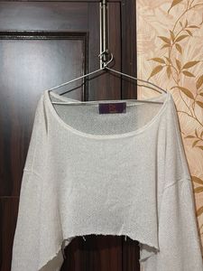 Sheer Cropped Sweater
