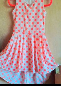 Combo Stylish Checkered Fit &amp; Flared Dress And Fruity Orange Polka Dots