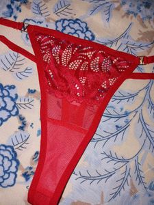 Red Lace Thong Panty