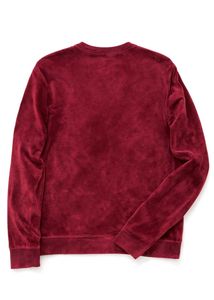 H&amp;M logo Burgundy Velour Sweatshirt