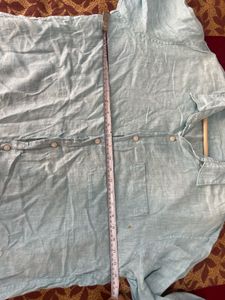 Uniqlo Light Blue Linen Shirt